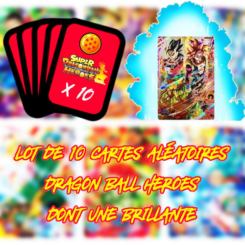 Lot de 10 Dragon Ball Heroes (1 Brillante et 9 Normal)