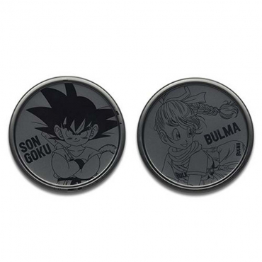 Dragon Ball - Lot de 2 Dessous de Verre en Métal Son Goku & Bulma Ichiban Kuji Guerriers Qui Protègent La Terre [Lot G]