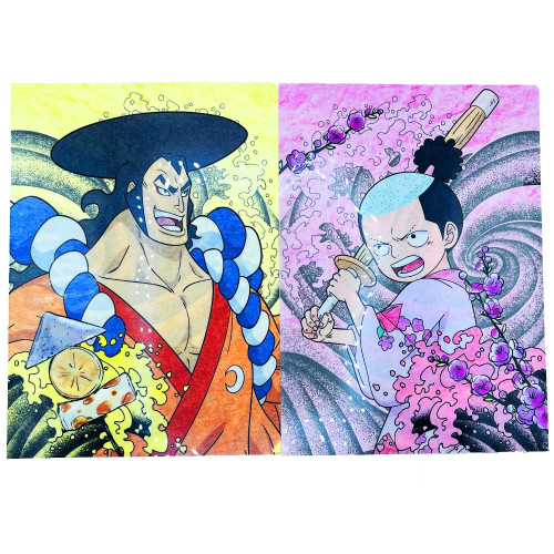 One Piece - Lot de 2 Porte-Documents Oden Kozuki & Momonosuke Kozuki Ichiban Kuji Wanokuni Act 2 [Lot I]