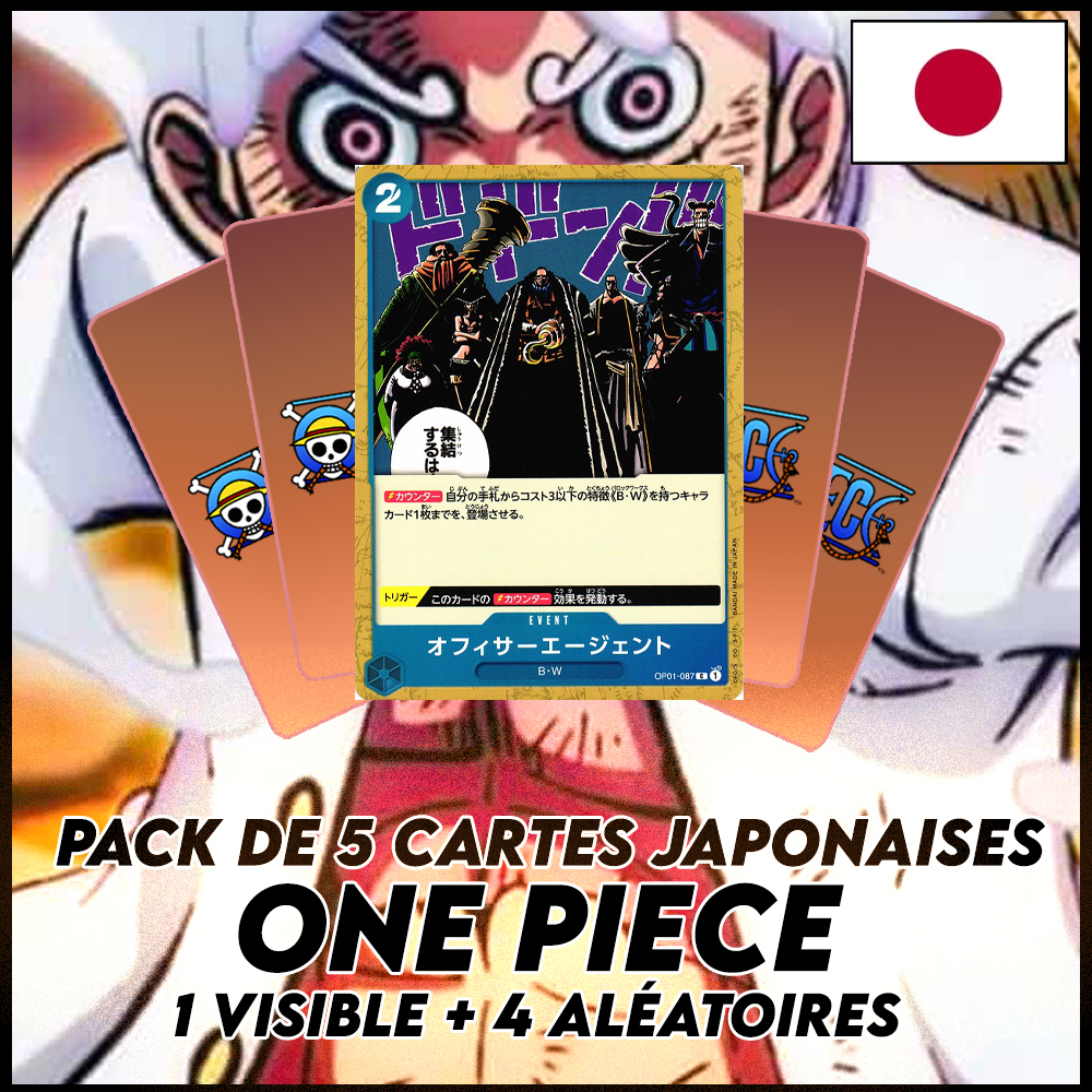 One Piece - Pack De 5 Cartes Japonaises One Piece Equipage Crocodile + 4 Aléatoires [OP01]