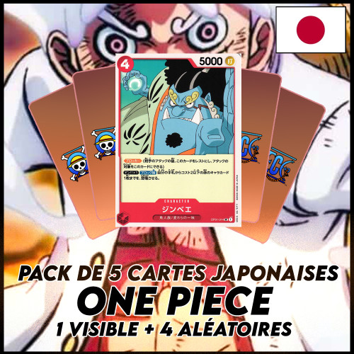 One Piece - Pack De 5 Cartes Japonaises One Piece Jinbei + 4 Aléatoires [OP01]