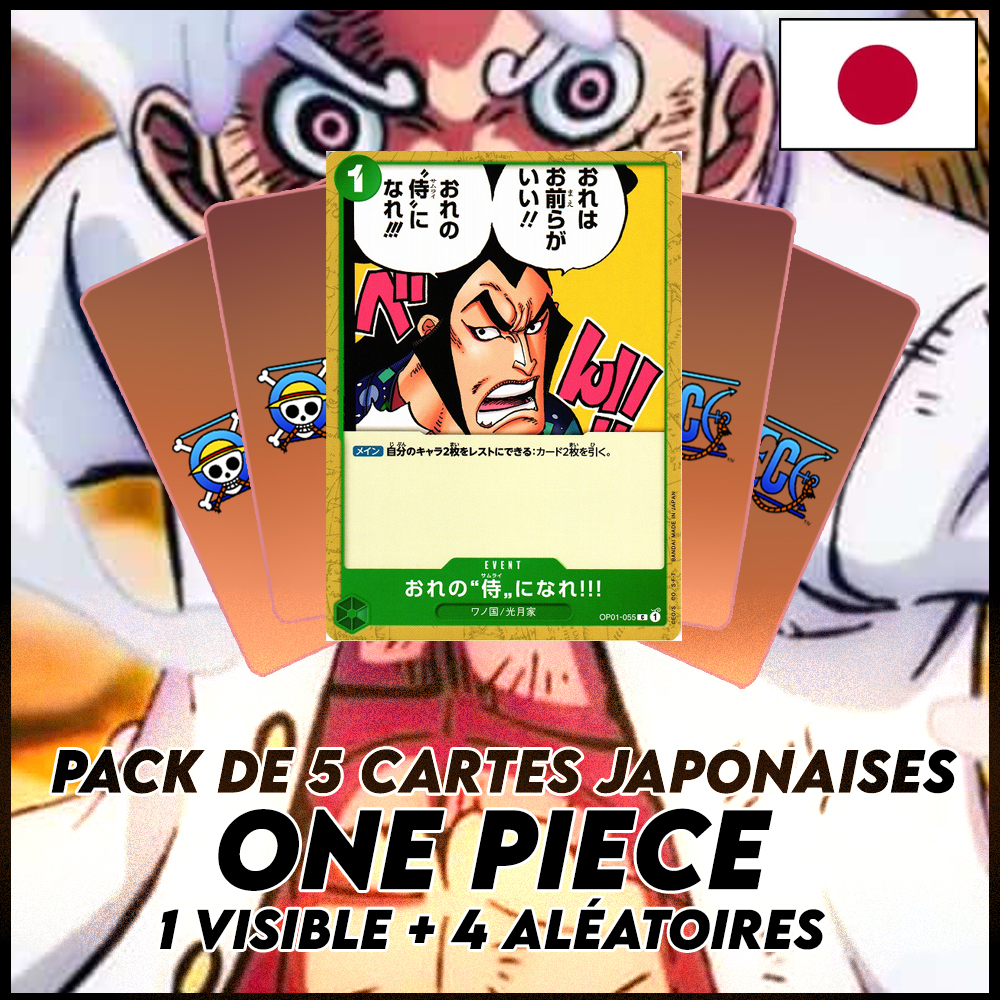 One Piece - Pack De 5 Cartes Japonaises One Piece Kozuki Oden + 4 Aléatoires [OP01]