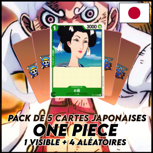 One Piece - Pack De 5 Cartes Japonaises One Piece O-Tsuru + 4 Aléatoires [OP01]