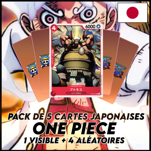 One Piece - Pack De 5 Cartes Japonaises One Piece Atmos + 4 Aléatoires [OP02]