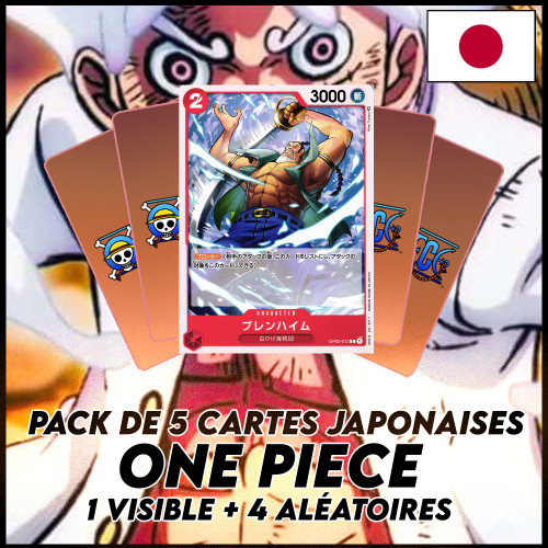 One Piece - Pack De 5 Cartes Japonaises One Piece Blenheim + 4 Aléatoires [OP02]