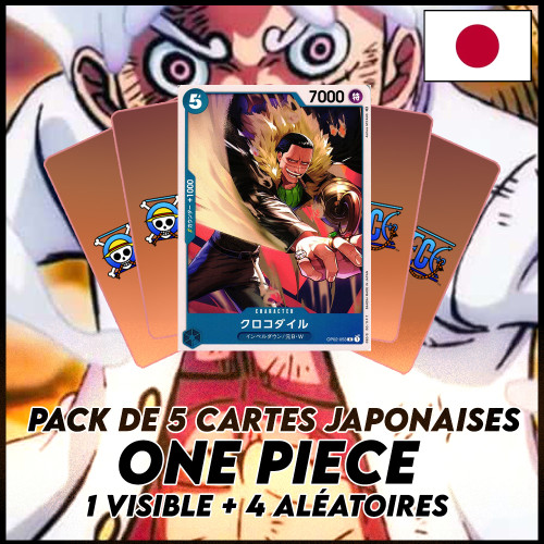 One Piece - Pack De 5 Cartes Japonaises One Piece Crocodile + 4 Aléatoires [OP02]