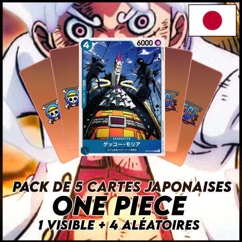 One Piece - Pack De 5 Cartes Japonaises One Piece Gecko Moria + 4 Aléatoires [OP02]