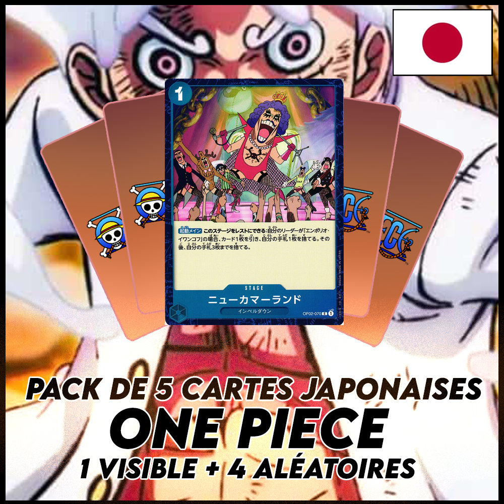 One Piece - Pack De 5 Cartes Japonaises One Piece Emporio Ivankov + 4 Aléatoires [OP02]