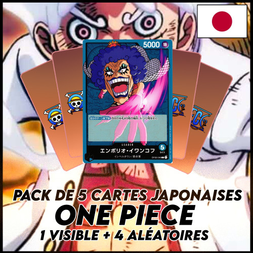 One Piece - Pack De 5 Cartes Japonaises One Piece Emporio Ivankov + 4 Aléatoires [OP02]