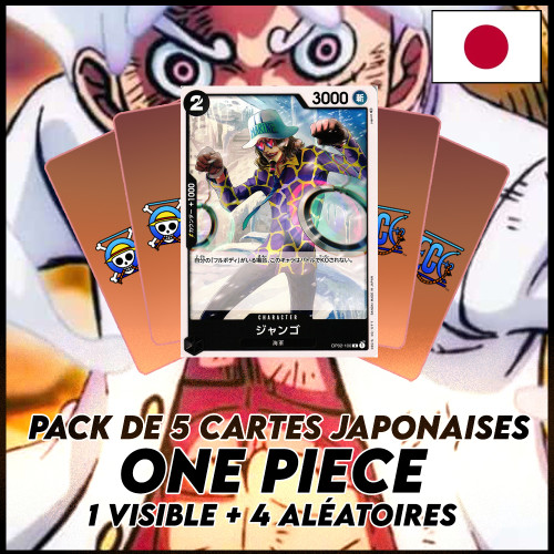 One Piece - Pack De 5 Cartes Japonaises One Piece Jango + 4 Aléatoires [OP02]