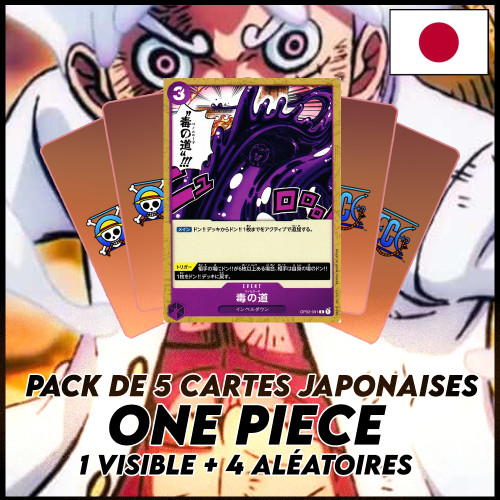 One Piece - Pack De 5 Cartes Japonaises One Piece Magellan + 4 Aléatoires [OP02]