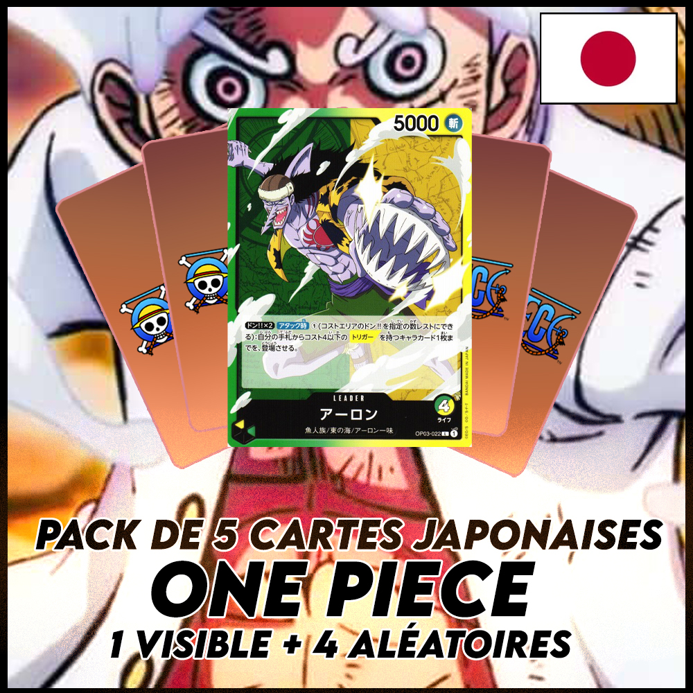 One Piece - Pack De 5 Cartes Japonaises One Piece Arlong + 4 Aléatoires [OP03]