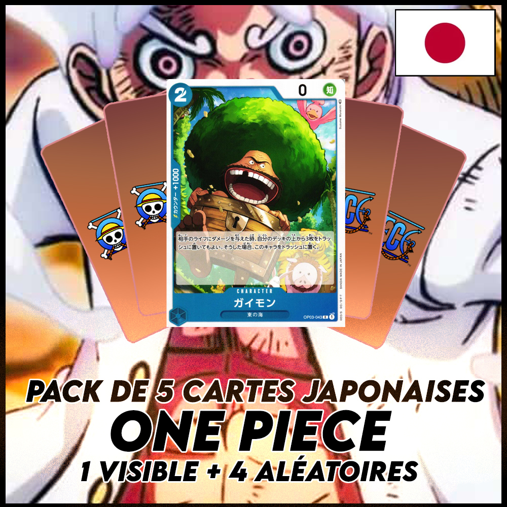 One Piece - Pack De 5 Cartes Japonaises One Piece Gaimon + 4 Aléatoires [OP03]