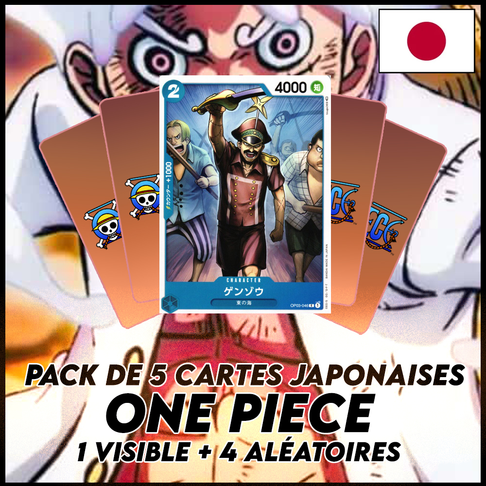 One Piece - Pack De 5 Cartes Japonaises One Piece Genzo + 4 Aléatoires [OP03]