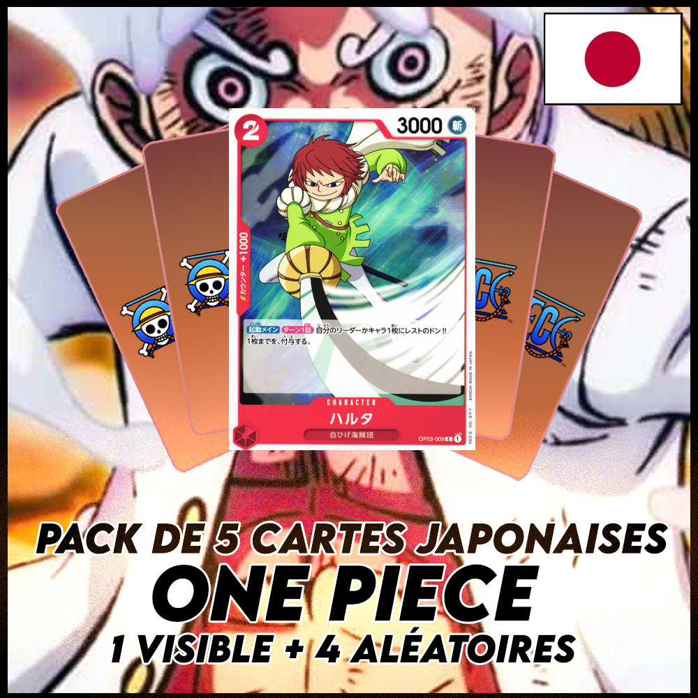 One Piece - Pack De 5 Cartes Japonaises One Piece Haruta + 4 Aléatoires [OP03]