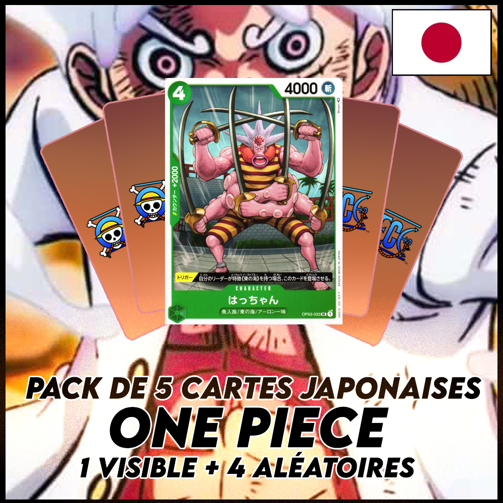 One Piece - Pack De 5 Cartes Japonaises One Piece Hatchan + 4 Aléatoires [OP03]