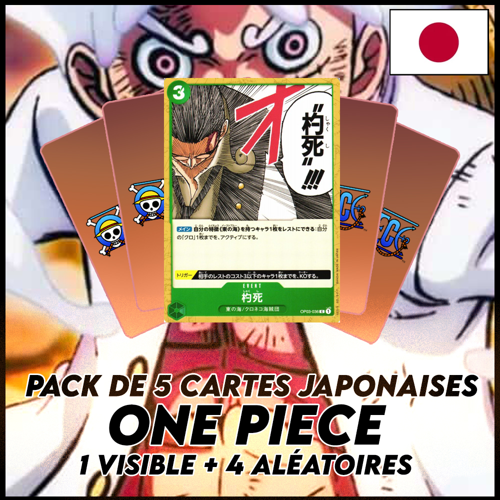 One Piece - Pack De 5 Cartes Japonaises One Piece Kuro + 4 Aléatoires [OP03]