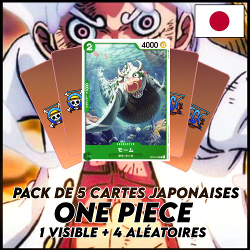 One Piece - Pack De 5 Cartes Japonaises One Piece Mohmoo + 4 Aléatoires [OP03]