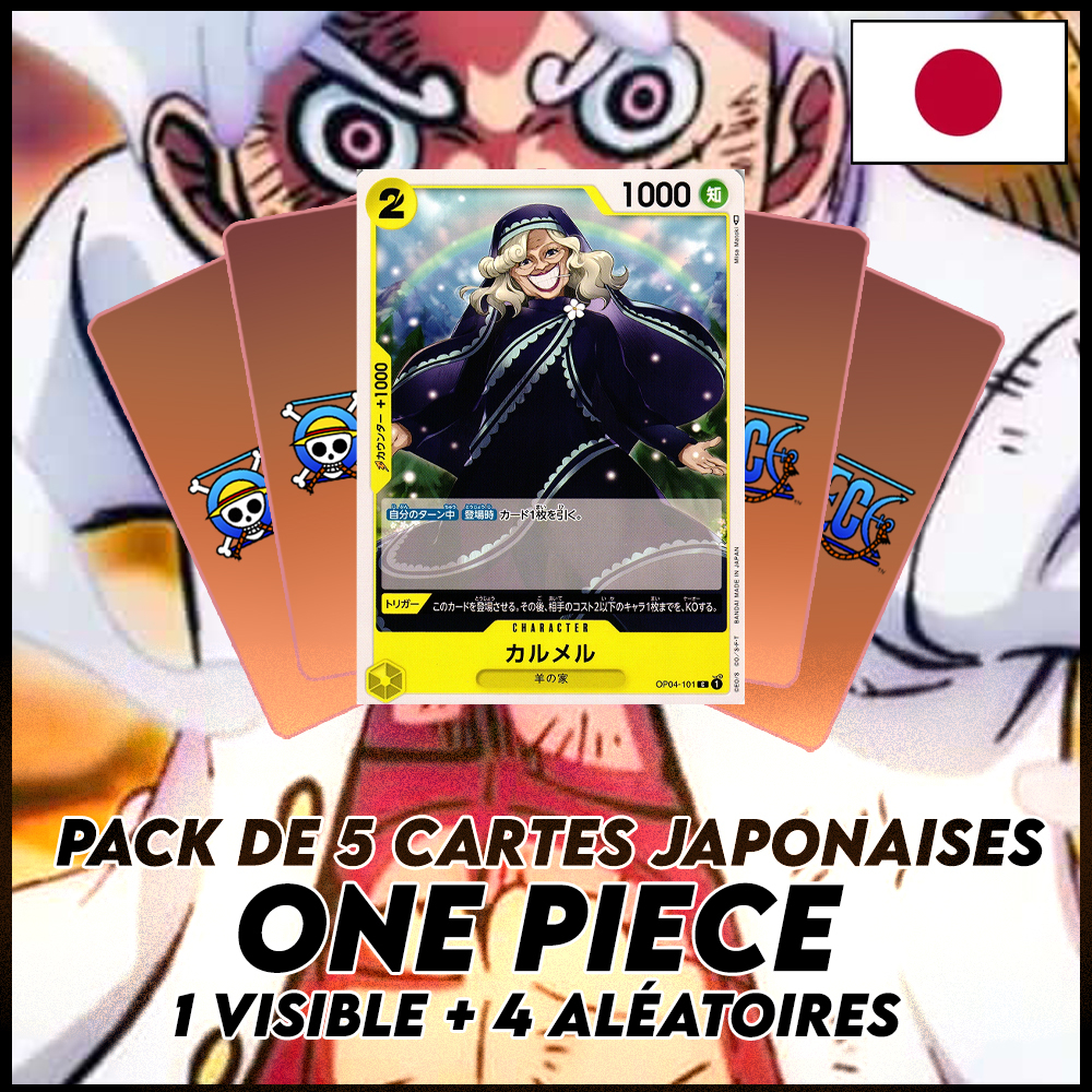 One Piece - Pack De 5 Cartes Japonaises One Piece Carmel + 4 Aléatoires [OP04]