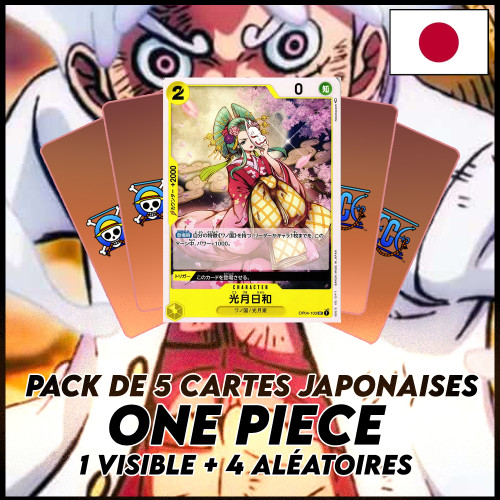 One Piece - Pack De 5 Cartes Japonaises One Piece Hiyori Kozuki + 4 Aléatoires [OP04]