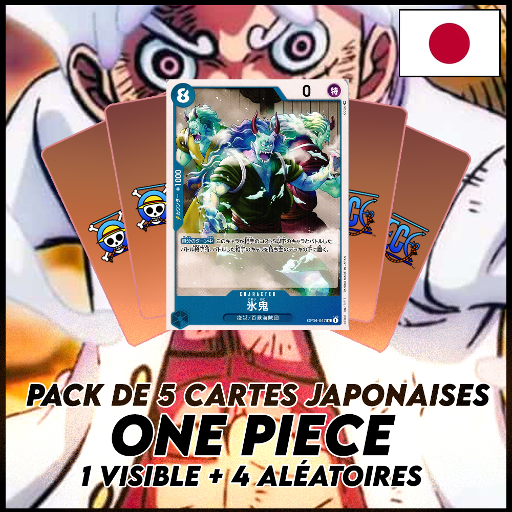 One Piece - Pack De 5 Cartes Japonaises One Piece Ice Oni + 4 Aléatoires [OP04]