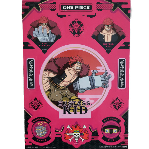 One Piece - Lot De 12 Autocollants Eustass Kid Ichiban Kuji