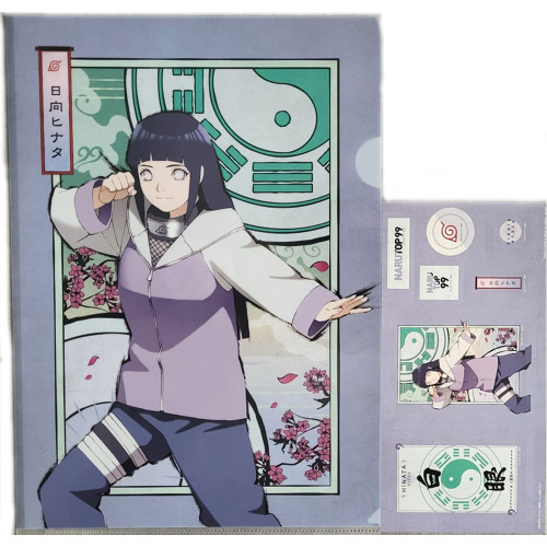 Naruto Shippuden - Porte Documents Hyûga Hinata + Illustration Autocollant