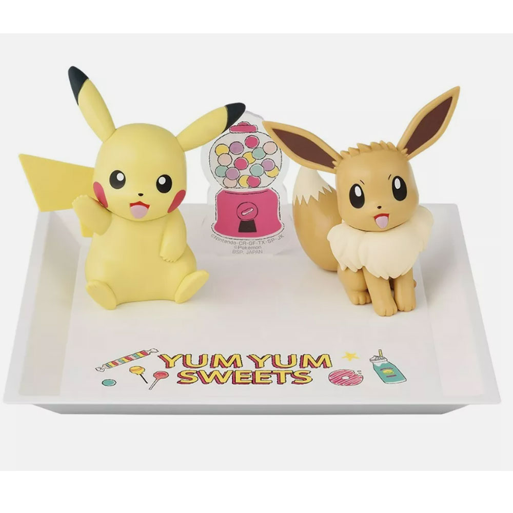 Pokemon - Figurine Pikachu & Evoli Yum Yum Sweets Prize C Multi Plateau