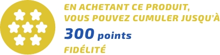 En achetant ce produit, vous pouvez cumuler jusqu’à 300 points fidélité